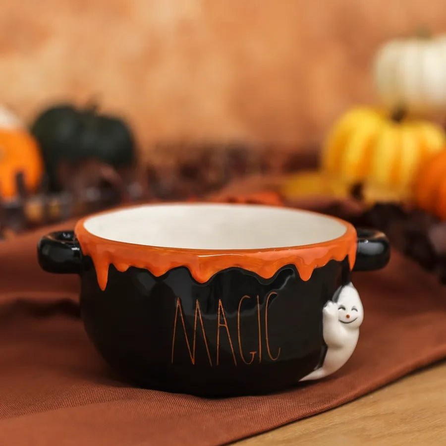 Bowls | Karaca Karaca Halloween Magic Ceramic Cereal/Soup Bowl, 21Cm, Orange Black