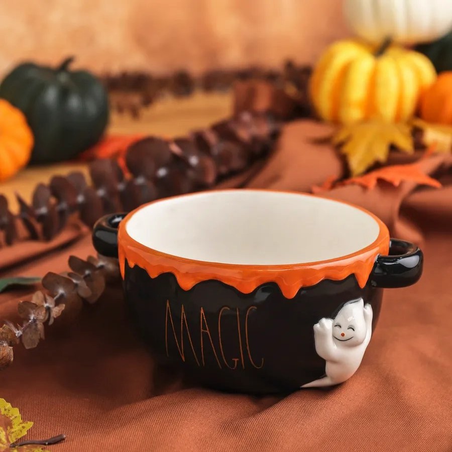 Bowls | Karaca Karaca Halloween Magic Ceramic Cereal/Soup Bowl, 21Cm, Orange Black