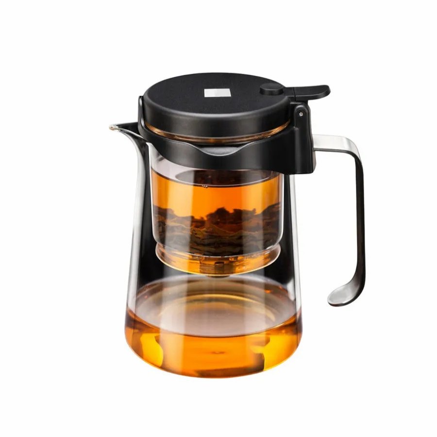 French Press | Karaca Karaca Brewy Glass Tea French Press, 550Ml, Black Transparent