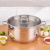 Pots | Karaca Karaca Grace Stainless Steel Induction Stockpot With Lid, 34Cm, Silver