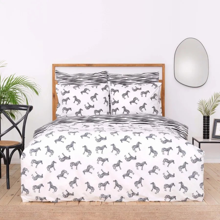 Duvet Cover Sets | Sarah Anderson Sarah Anderson Zebra 100% Turkish Cotton Duvet Cover Set, Single, Multi