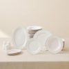 New Generation Bone China Dinner Sets | Karaca Karaca Lexi 56-Piece New Generation Bone China Dinner Set For 12 People, White Platinum