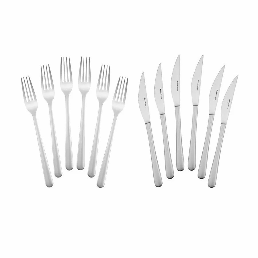 Cutlery Sets | Karaca Karaca Pulse 12 Piece Stainless Steel Cutlery Steak Set For 6 People, Silver