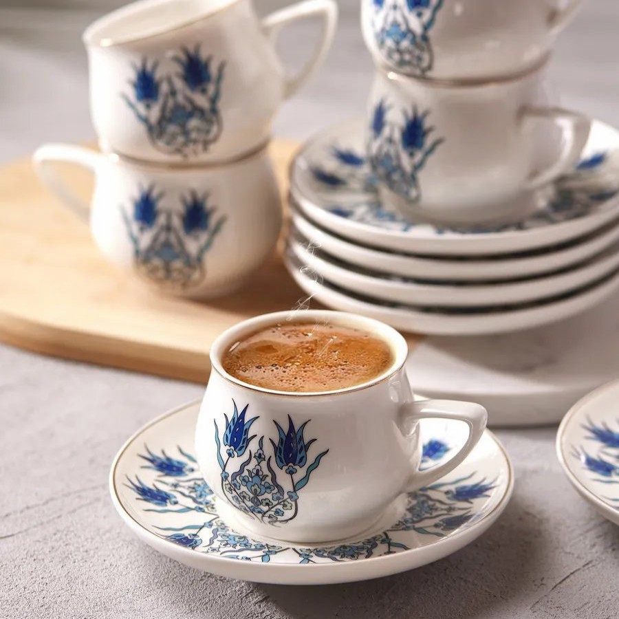 Espresso&Turkish Coffee Cup Sets | Karaca Karaca Iznik 12 Piece Porcelain Espresso Turkish Coffee Cup Set Of 6, 100Ml, Multi