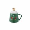 Mugs | Karaca Karaca New Year Christmas Porcelain Mug With Lid And Spoon, 360Ml, Multi