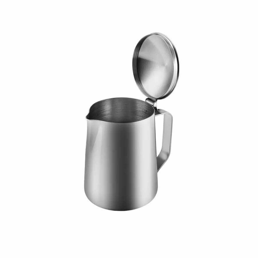 Cafetieres | Karaca Karaca Barista Stainless Steel Milk Jug With Lid, 1L, Silver