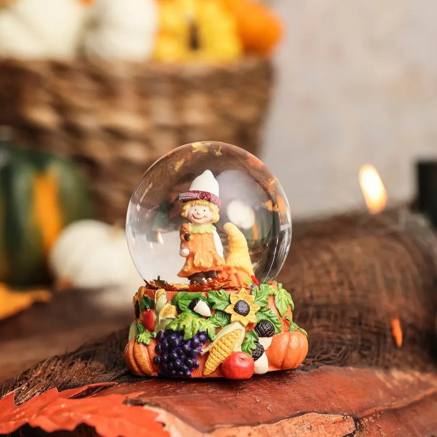 Ornaments | Karaca Home Karaca Halloween Harvest Ceramic Snow Globe, 65Mm, Multi