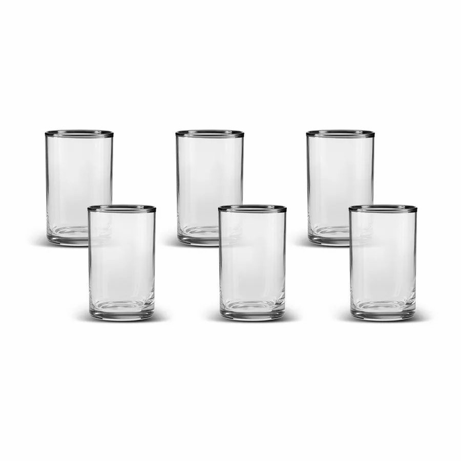 Coffee Glasses | Karaca Karaca 6 Piece Glass Small Water Glass Set, 110Ml, Transparent Platinium