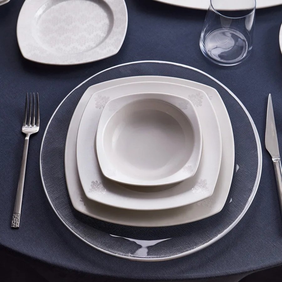 Porcelain Dinner Sets | Karaca Karaca Deren 60-Piece Porcelain Dinner Set For 12 People, White