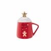 Mugs | Karaca Karaca New Year Christmas Porcelain Mug With Lid And Spoon, 360Ml, Multi