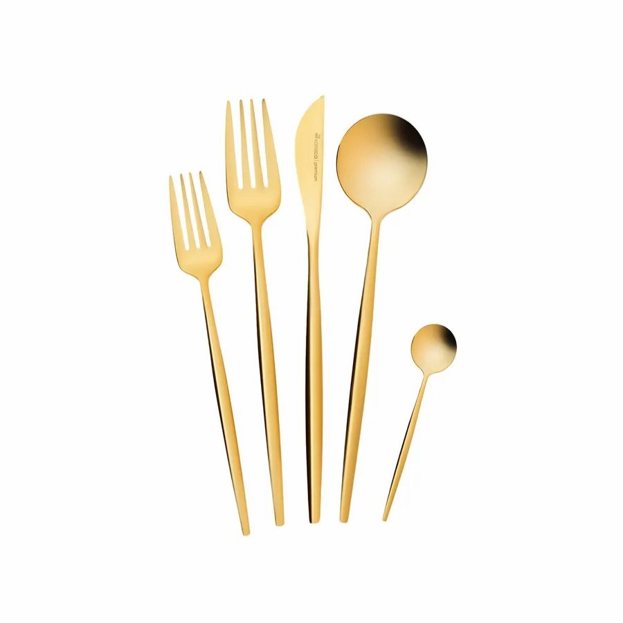 Cutlery Sets | Karaca Karaca Orion Stainless Steel Cutlery Set For 6 People, 30 Piece, Shiny Champagne Gold