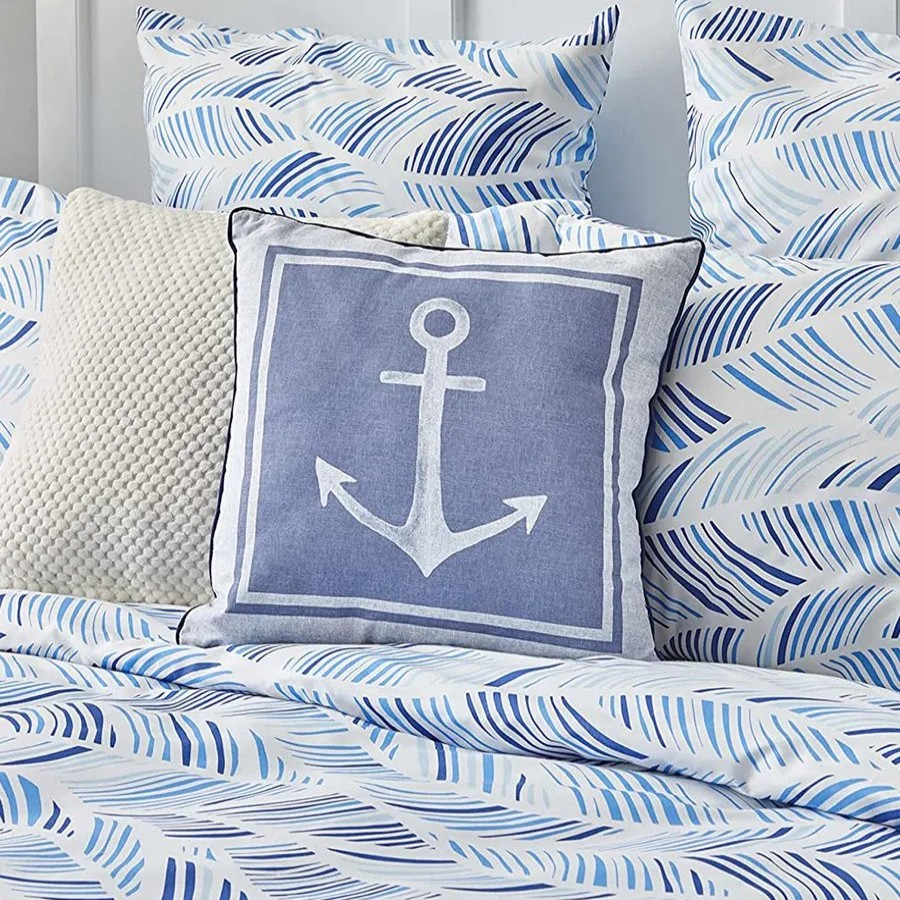 Duvet Cover Sets | Nautica Home Nautica Wave 100% Turkish Cotton Duvet Cover Set, Double, 200Cmx200Cm, Blue White