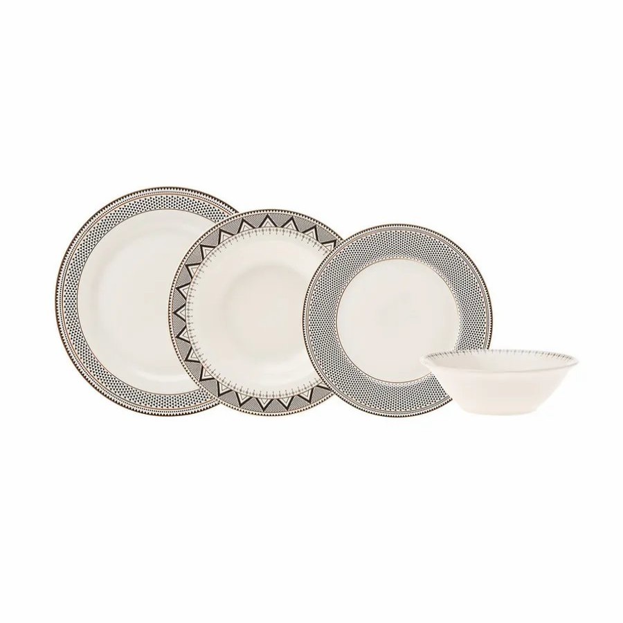 Porcelain Dinner Sets | Karaca Karaca Globe 24-Piece Porcelain Dinner Set For 6 People, Multi