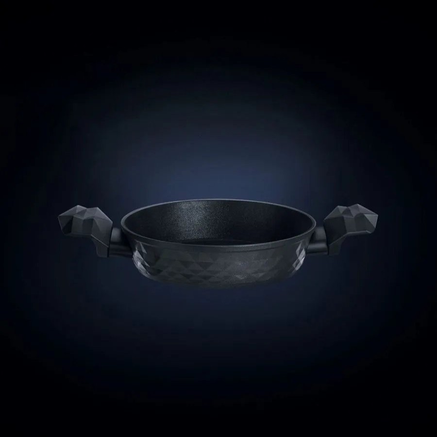 Pans | Karaca Karaca Biodiamond Non-Stick Induction Antibacterial Handle Shallow Stock Pot, 20Cm, Black