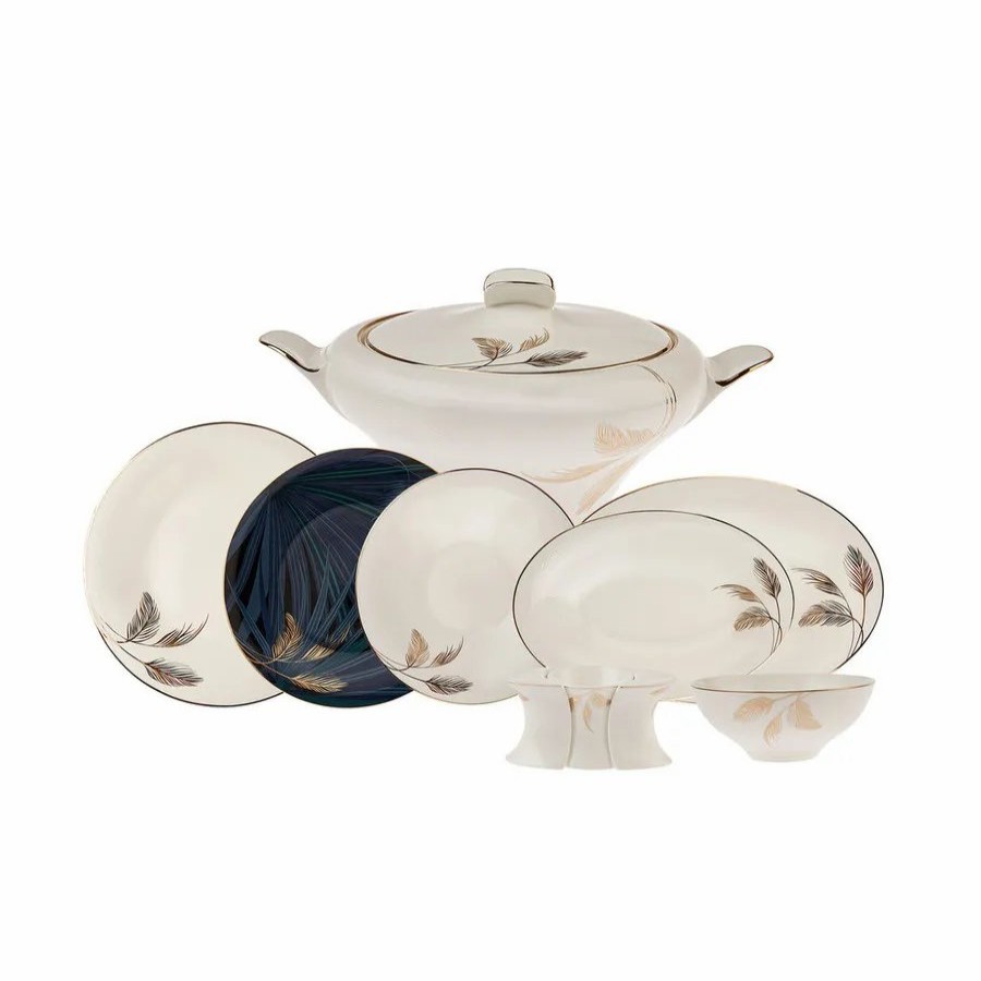 Fine Pearl Dinner Sets | Karaca Karaca Fine Pearl Extra Selva 62-Piece Dinner Set For 12 People, Multi