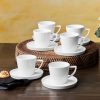 Tea Set | Karaca Karaca Salvare 12 Piece New Generation Bone Tea Cup And Saucer Set For 6 People, 260Ml, White