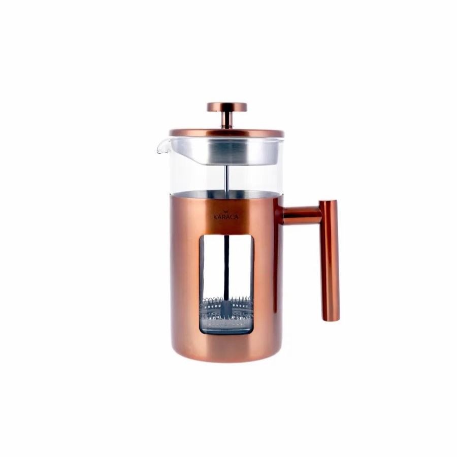 French Press | Karaca Karaca Borosilicate Glass Copper French Press, 1000Ml, Copper Silver