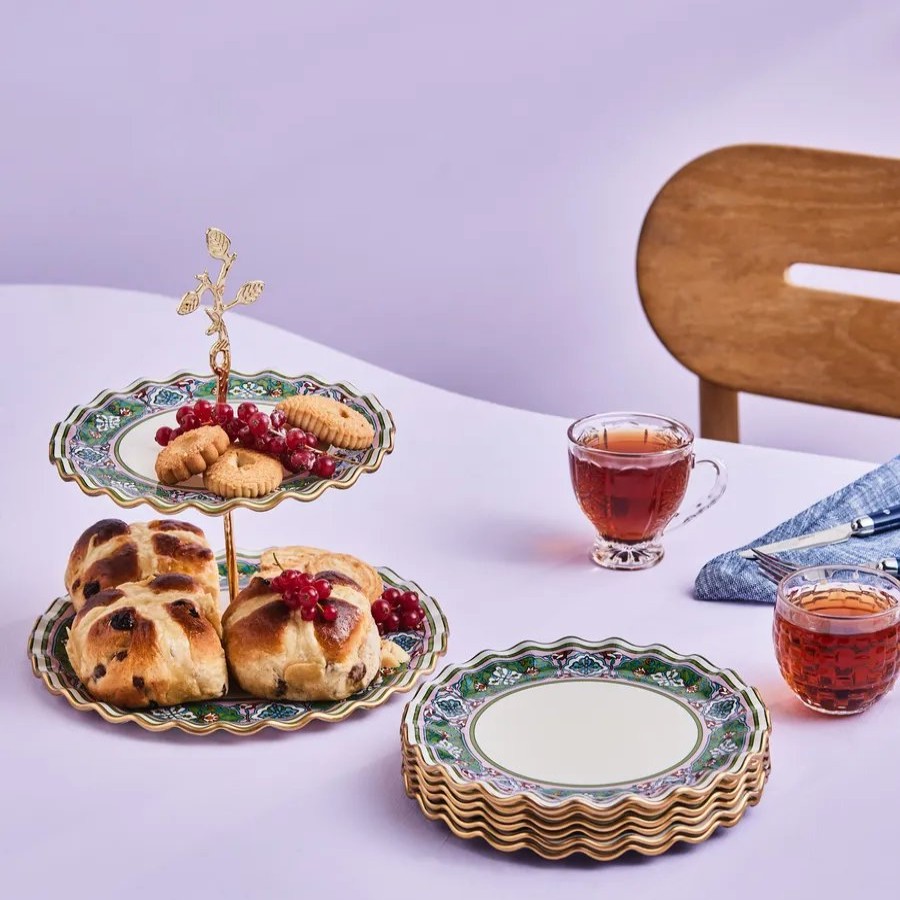 Serveware Sets | Karaca Karaca Cybele 7 Piece Glass Cake Stand Serveware Set For 6 People, Multi