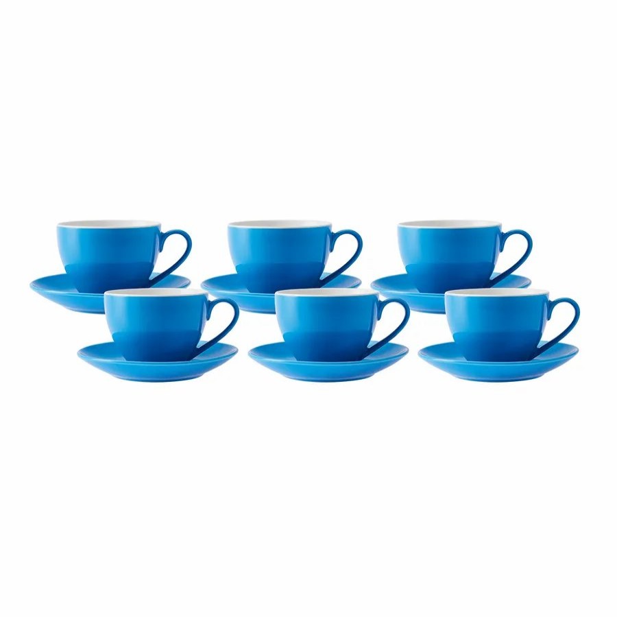 Tea Set | Karaca Karaca 12 Piece New Generation Bone Tea Cup And Saucer Set For 6 People, 220Ml, Blue