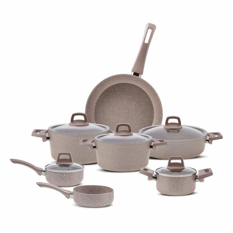 Biogranite Cookware Sets | Karaca Karaca Biogranite 12-Piece Non-Stick Cookware Set, Rose