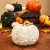 Ornaments | Karaca Karaca Halloween Pumpkin Ceramic Decorative Trinket, 17Cm, White Gold