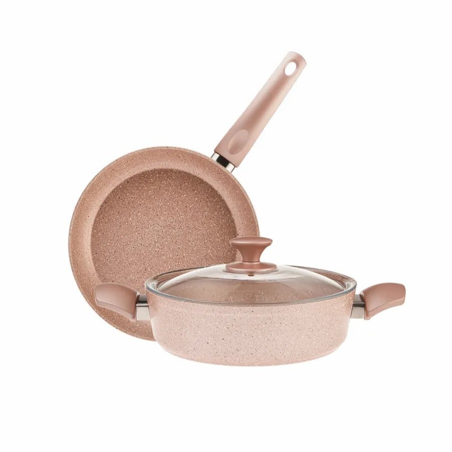 Induction Cookware | Karaca Karaca Biogranite Rose Gold 3-Piece Induction Cookware Set, Rose Gold