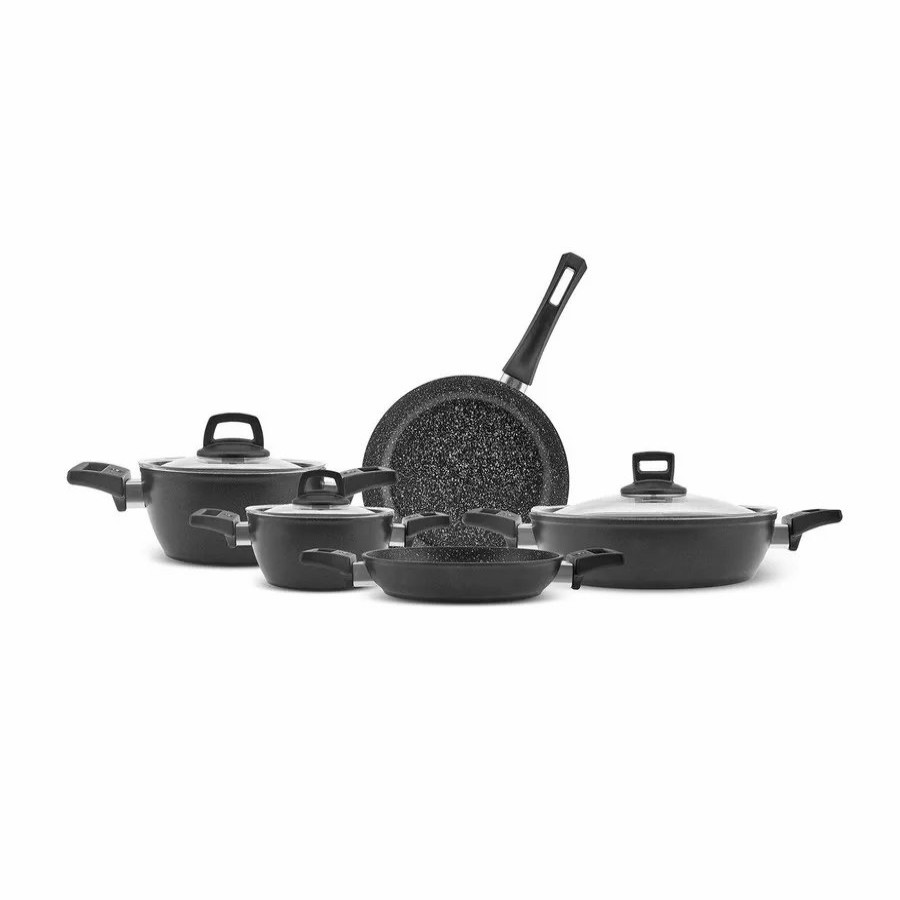 Biogranite Cookware Sets | Karaca Karaca Biogranite Power 8-Piece Non-Stick Cookware Set, Black