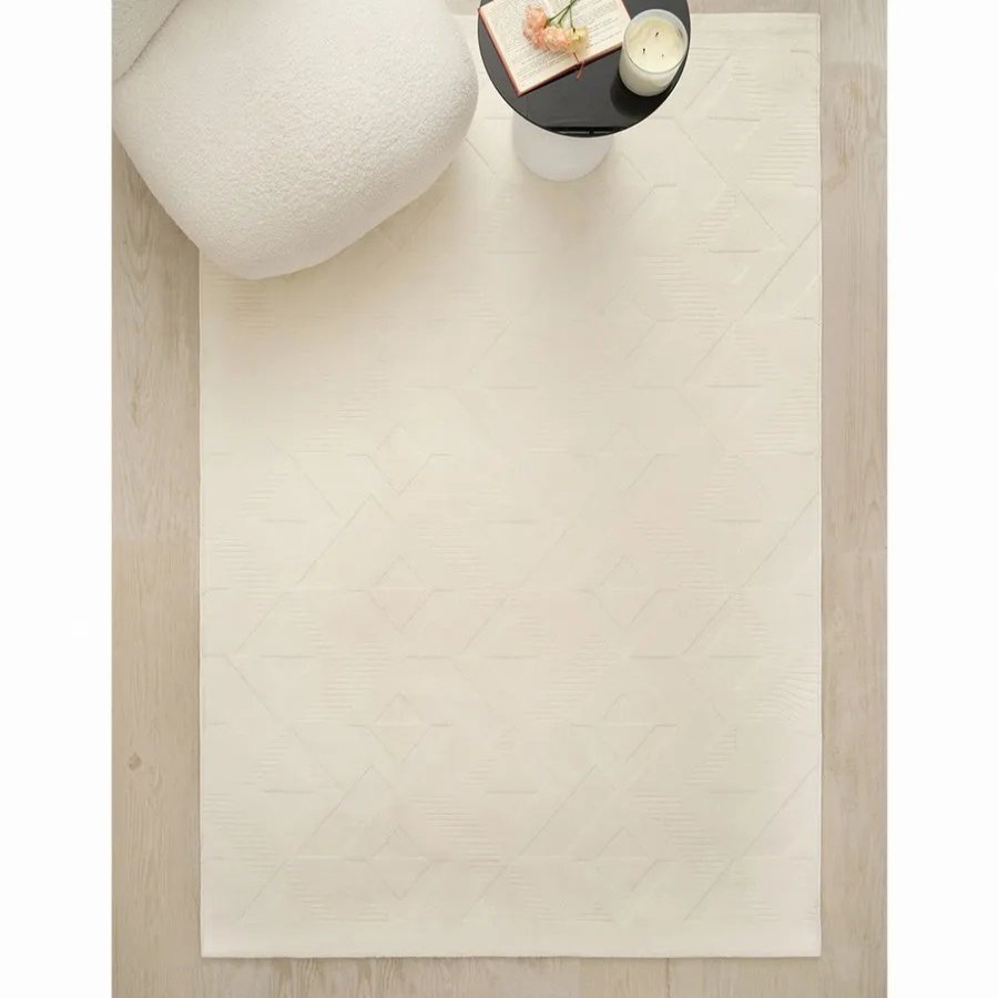 Modern Rugs | Kasmir Rugs Kasmir Rugs 724 Gloria Estel Rug, 120Cmx180Cm, White