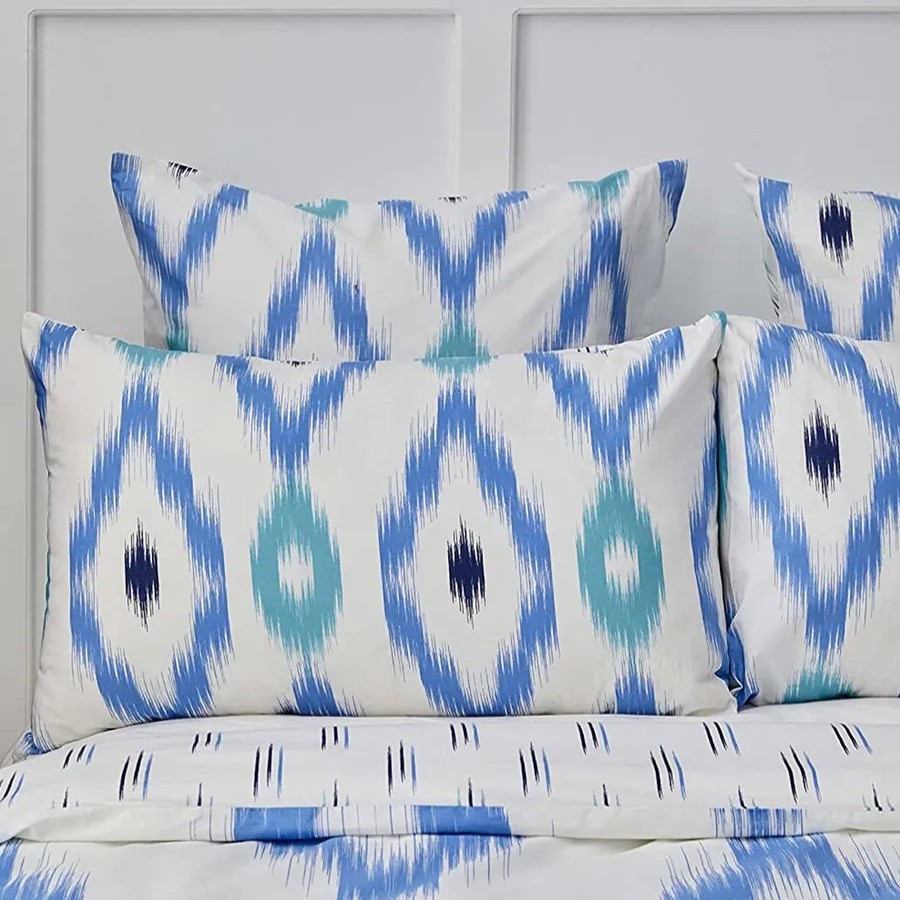 Duvet Cover Sets | Nautica Home Nautica Ikat 100% Turkish Cotton Duvet Cover Set, Single, 140Cmx200Cm, White Blue