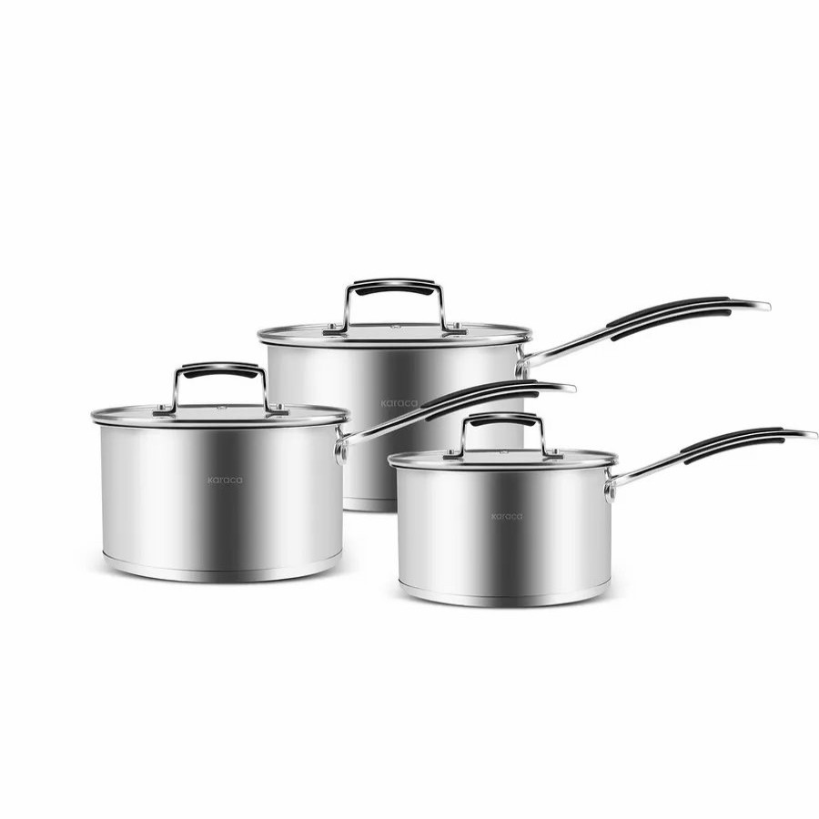 Induction Cookware | Karaca Karaca Pekka 6-Piece Stainless Steel Induction Cookware Set, Anthracite