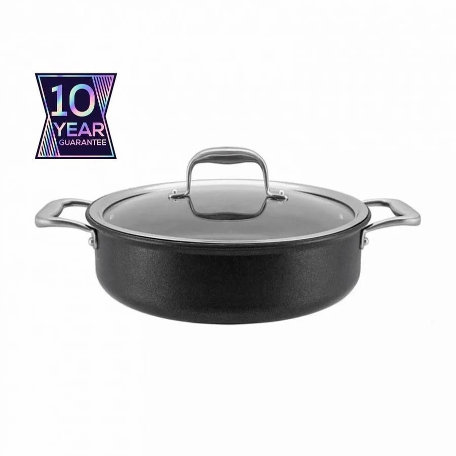 Pots | Karaca Karaca Biodiamond Pro Non-Stick Induction Shallow Casserole With Lid, 30Cm, Black