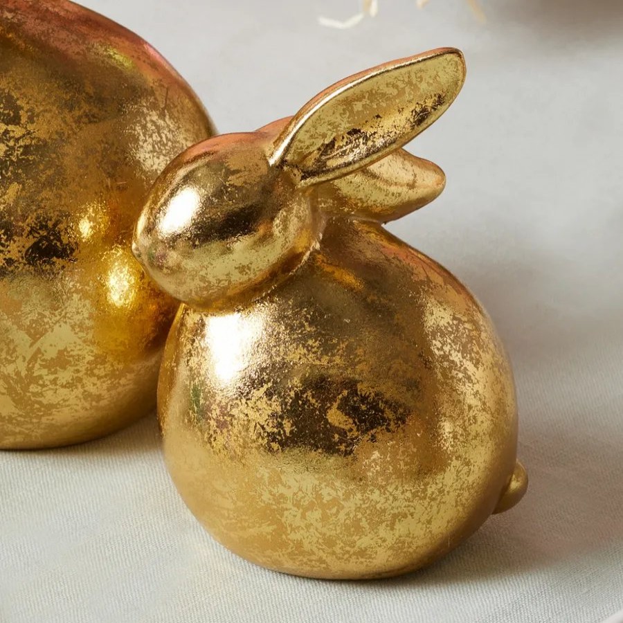 Ornaments | Karaca Karaca Easter Decorative Rabbit Trinket, 11Cm, Gold