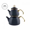 Turkish Teapots | Karaca Karaca Retro Enamel Induction Teapot Set, Anthracite