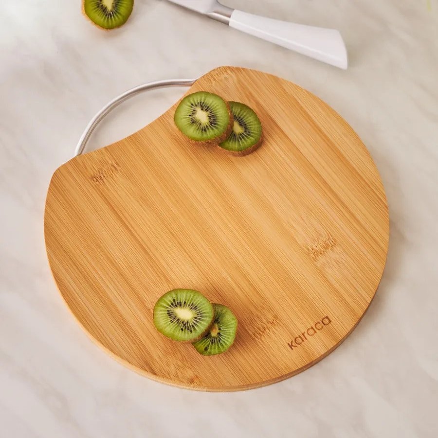 Chopping Boards | Karaca Karaca Owen Bamboo Round Chopping Board, Small, 25Cmx25Cm, Wood