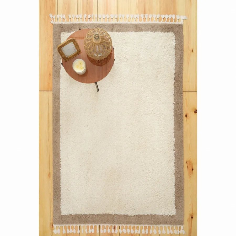 Modern Rugs | Kasmir Rugs Kasmir Rugs 724 Plushy Coco Rug, 120Cmx180Cm, White Brown