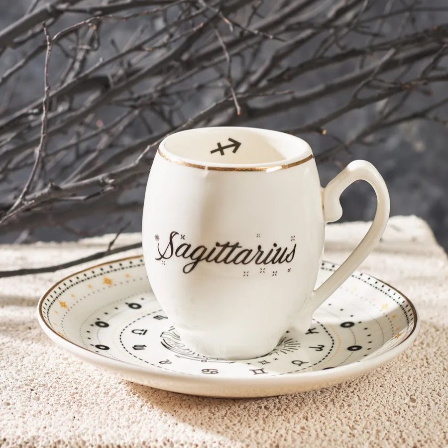 Cups & Saucers | Karaca Karaca Signs Of The Zodiac Sagittarius Porcelain Espresso Turkish Coffee Cup, 90Ml, Multi