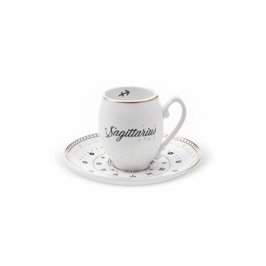 Cups & Saucers | Karaca Karaca Signs Of The Zodiac Sagittarius Porcelain Espresso Turkish Coffee Cup, 90Ml, Multi