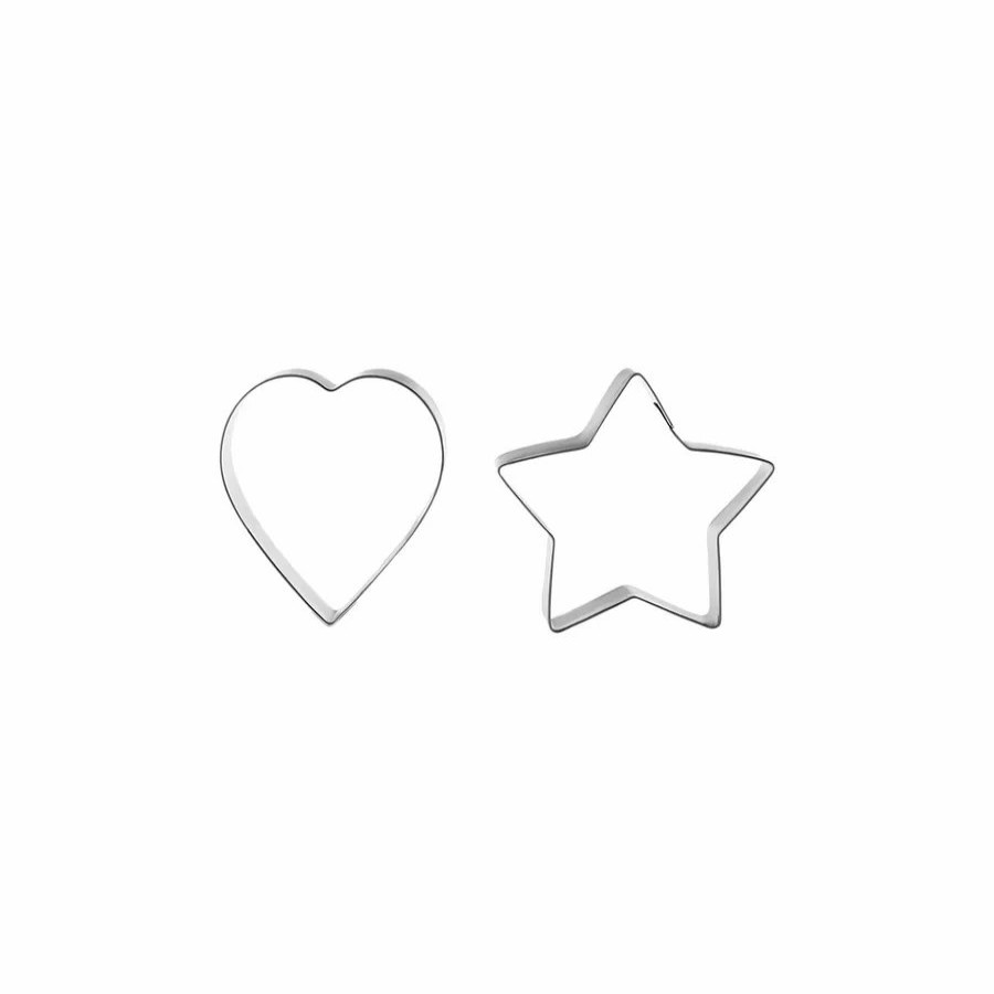 Baking Accessories | Karaca Karaca New Year Christmas Star Love Stainless Steel Cookie Cutter, 2 Piece, Silver