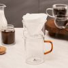 Cafetieres | Karaca Karaca Draco Brewy Glass Pour Over Coffee Maker Set With Stand, 450Ml, Orange