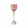 Candle Holder | Karaca Karaca Lucca Tealight Candlestick, 28Cm, Pink Silver