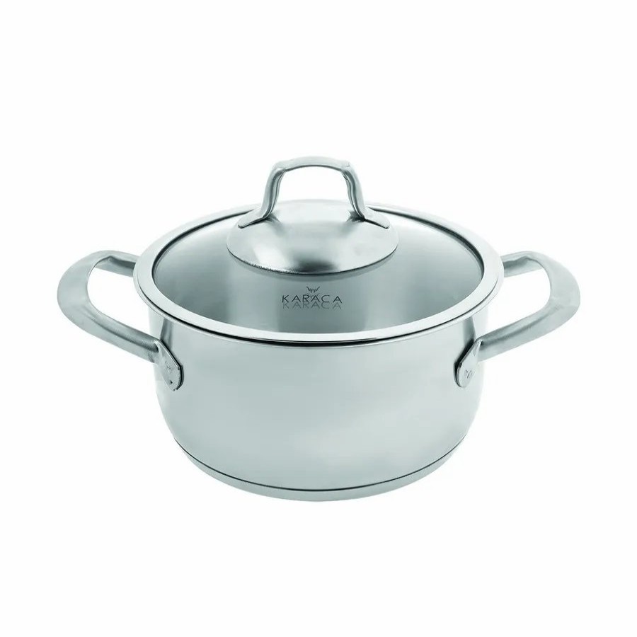 Pots | Karaca Karaca Bianca 304 Stainless Steel Induction Stockpot With Lid, 26Cm, Silver