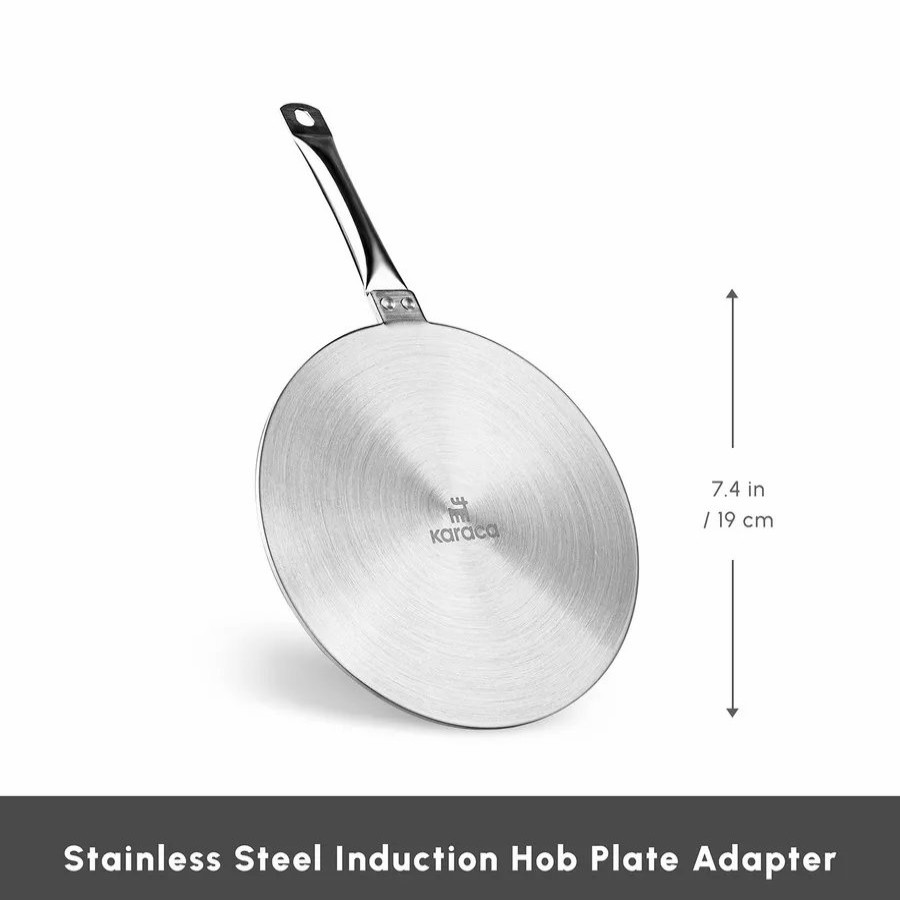 Induction Cookware | Karaca Karaca Stainless Steel Induction Hob Plate Adapter, 19Cm, Grey