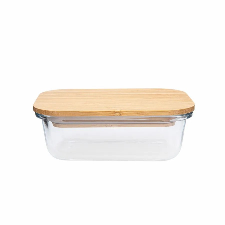 Storage Containers | Karaca Karaca Karya Glass Rectangle Storage Container, 370Ml, Wood Transparent