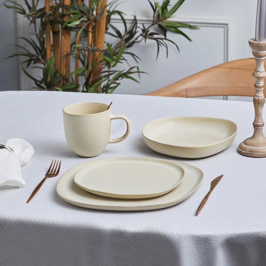 Reactive Glaze Dinner Sets | Karaca Karaca Petra 16-Piece Reactive Glaze Dinner Set For 4 People, Beige Multi