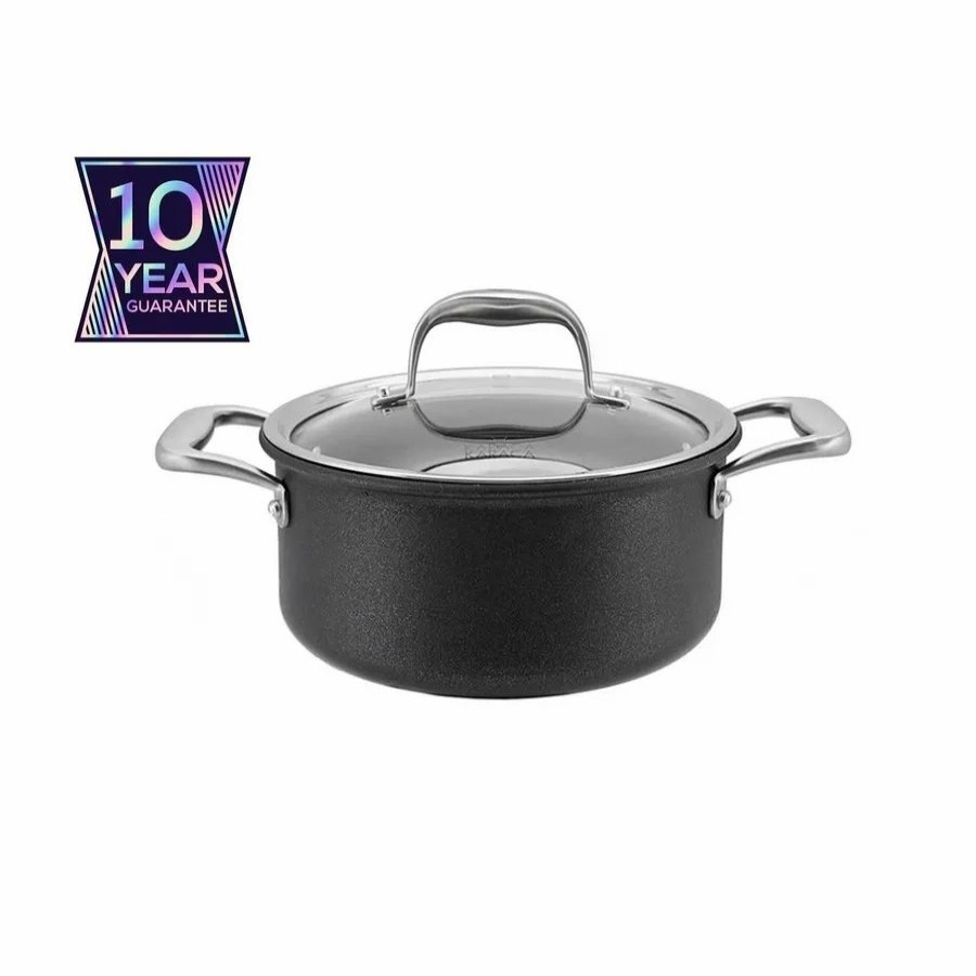 Pots | Karaca Karaca Biodiamond Pro Non-Stick Induction Stockpot With Lid, 24Cm, Black