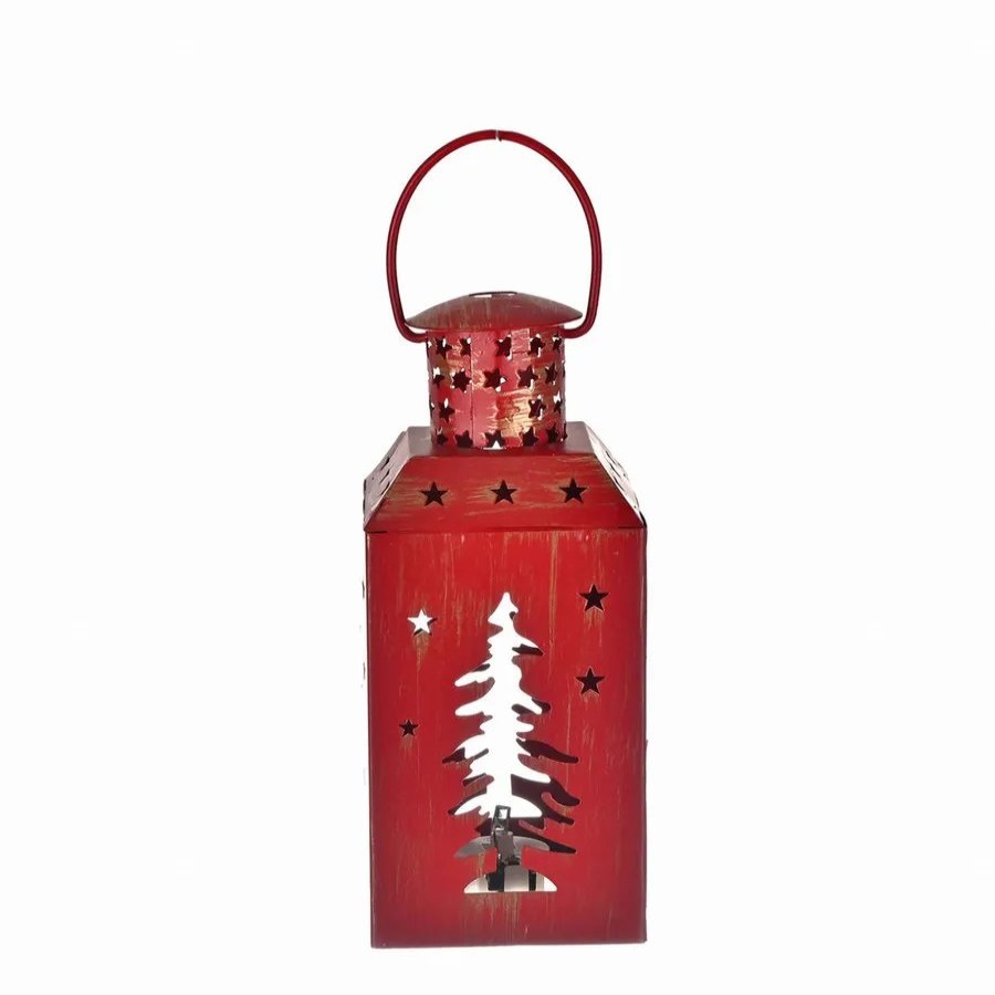 Ornaments | Karaca Home Karaca Home New Year Christmas Tree Metal Decorative Led Light Lantern, 13Cm, Red