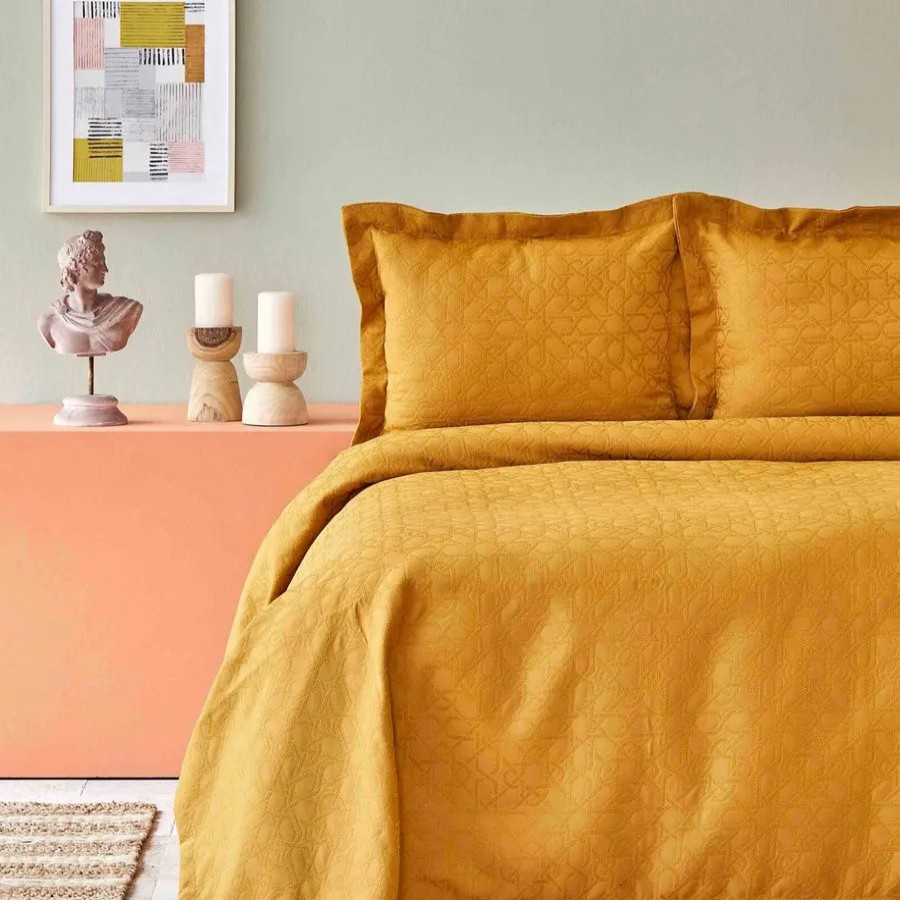 Bedspreads | Karaca Home Karaca Home Back To Basic Bedspread Set, Single, Light Mustard