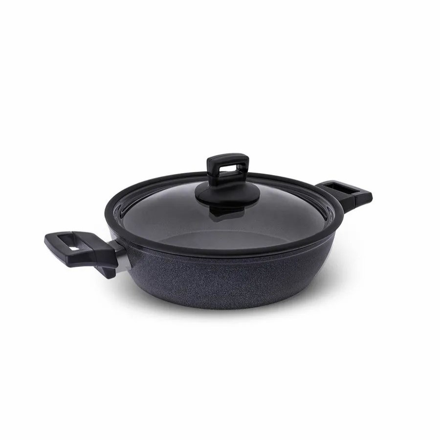 Pots | Karaca Karaca Biodiamond Powerful Plus Shallow Casserole With Lid, 26Cm, Black