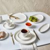 Porcelain Breakfast Sets | Karaca Karaca Streamline Sunset 34 Piece Porcelain Breakfast Serveware Set For 6 People, White Gold