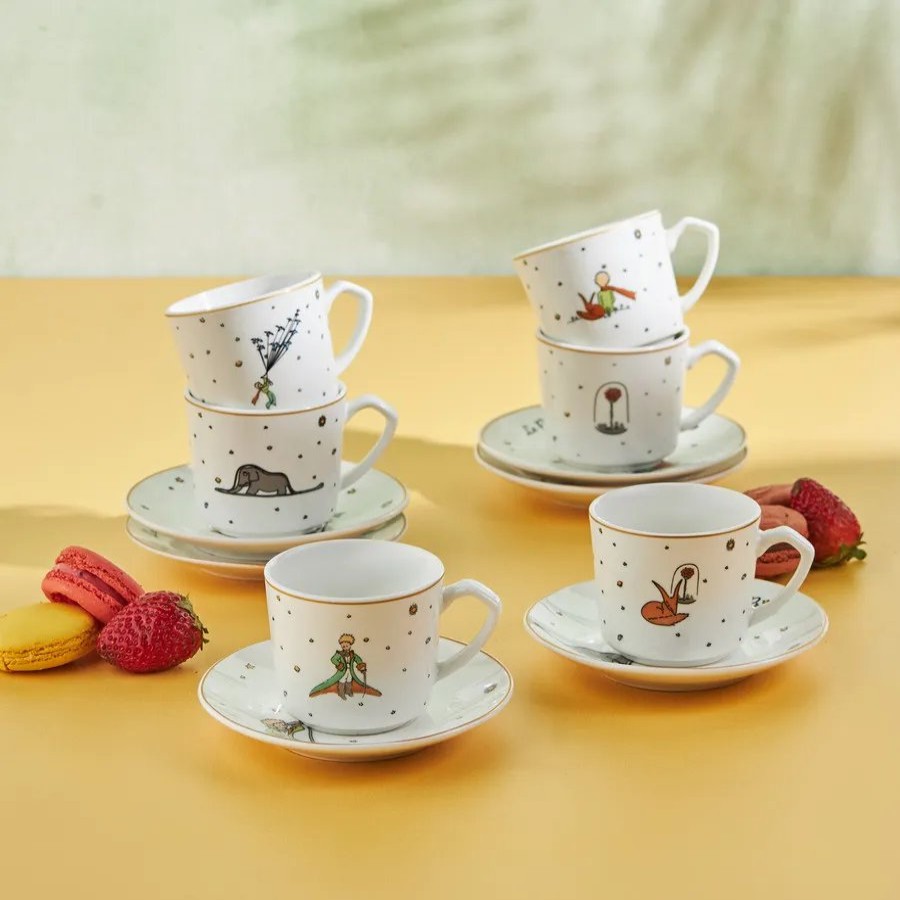 Espresso&Turkish Coffee Cup Sets | Karaca Karaca Little Prince 12 Piece Porcelain Espresso Turkish Coffee Cup Set For 6 People, 80Ml, White Multi